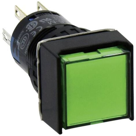 Idec AL6Q-A24P-G AL6Q-A24P-G Pulsante illuminato 250 V 1 A 2 x On / On Permanente Verde IP65 1 pz.