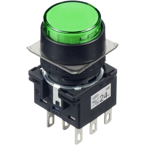 Idec LB1L-A1T64G LB1L-A1T64G Leuchtdrucktaster 250 V, 125 V, 30 V 5 A 2 x Aus/(Ein) rastend Grün (Ø)