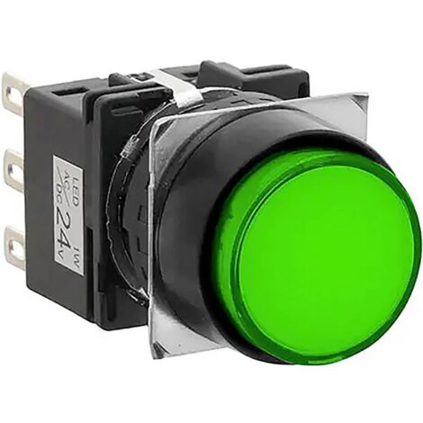 Idec LB1L-M1T64G LB Series Bouton-poussoir 24 V 100 mA 1 x Off/(On) à accrochage vert 1 pc(s)