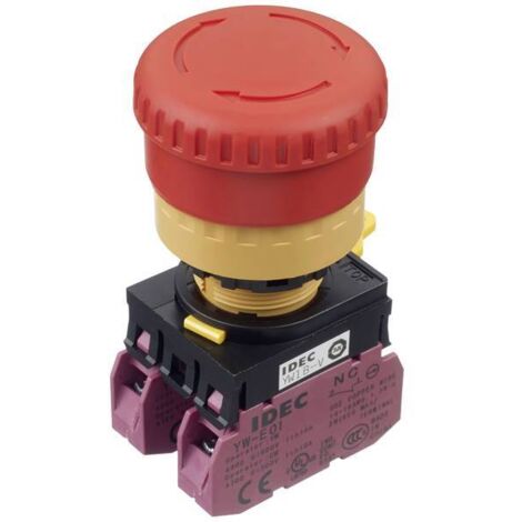 Idec YW1B-V4E02R Interruttore di arresto di emergenza 250 V 3 A 2 NC IP65 1 pz.