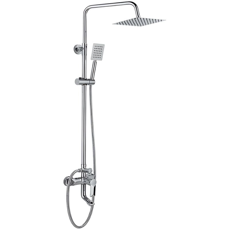 Colonne de douche cabine Robinet de salle de bain en laiton 3 mode de pluie chrome - Ideko