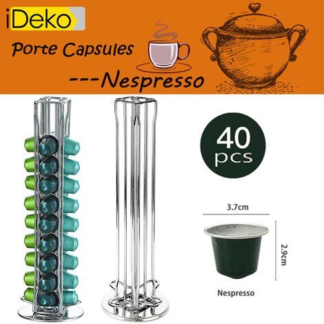 iDeko® Porte Capsules Distributeur Supports Dosettes rotatif pour capsules Nespresso 40
