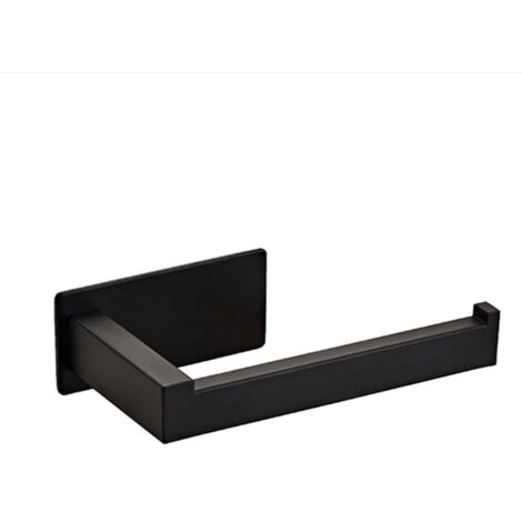 iDeko® Porte rouleau serviette Papier Toilette WC Auto-adhésif Mural de Salle de Bains 304 Acier Inoxydable Noir
