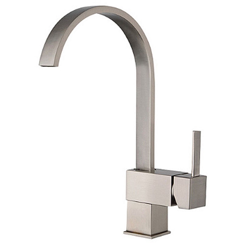 Ideko - Robinet de cuisne en laiton Mitigeur d evier cuisine brosse nickel Rotation a 360° facile