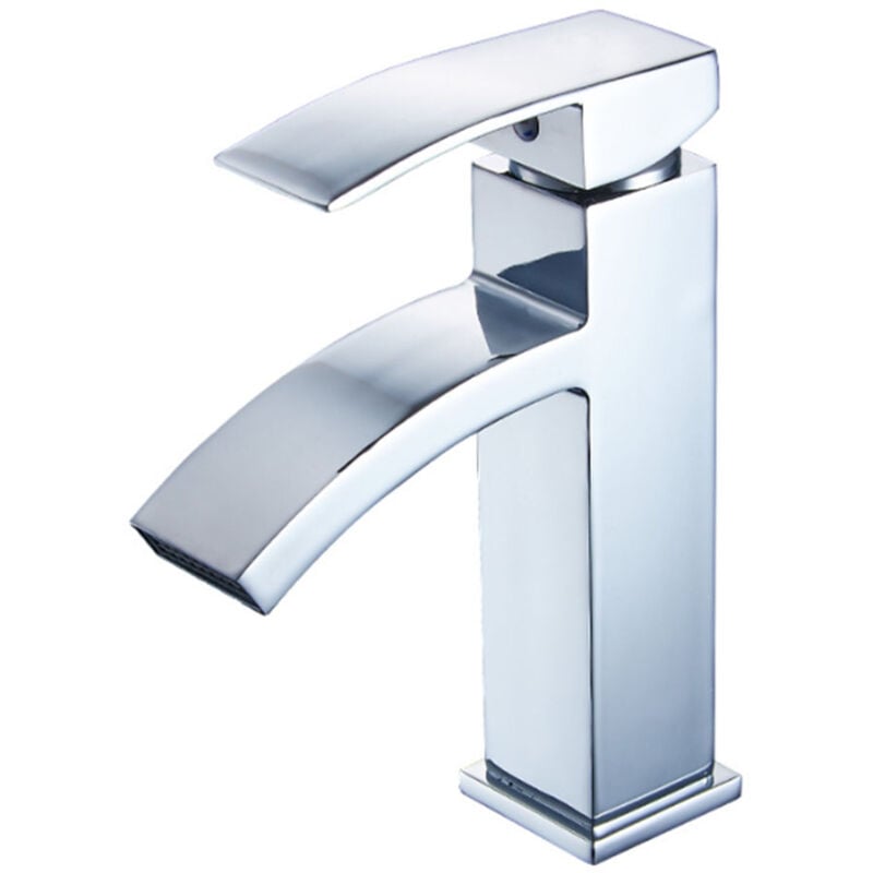 Ideko - Robinet de salle de bains Mitigeur lavabo Robinet d'evier cascade chrome contemporain Monocommande