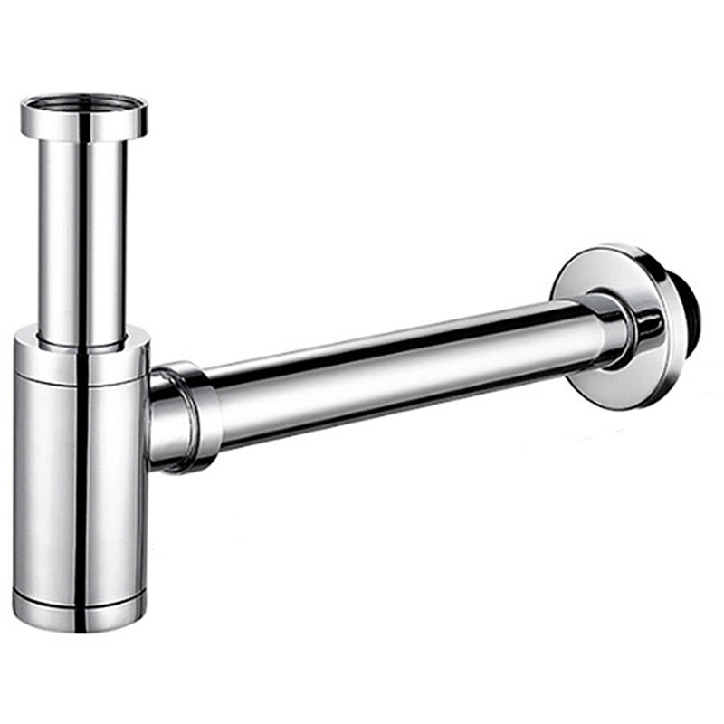 Siphon de Lavabo en Laiton Universel 45mm Tube de Siphon Chrome Design standard Réglable Anti Odeur