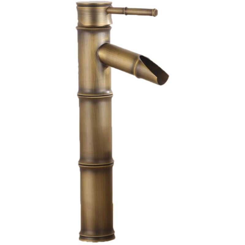 Ideko - Robinet de salle de bain Mitigeur lavabo en Laiton rotation a 360° Style Japonais Bambou avec Flexible