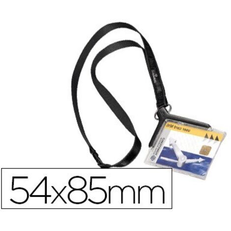 Identificador con cordon plano durable acrilico diagonal 54x85mm (pack de 10 uds.)