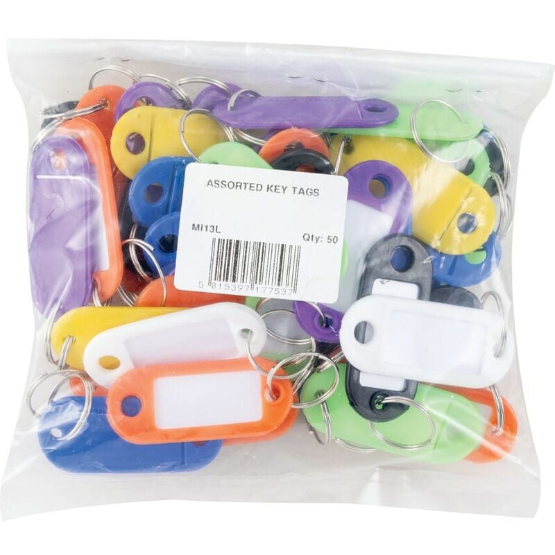 Small Plastic Identity Tags, Assorted Colours, Pack of 50