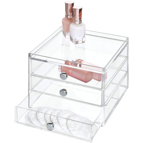 iDesign 37060EU Clarity 3 cassetti impilabili sottili trasparenti