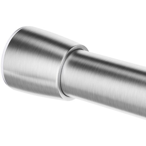 iDesign Asta per tenda da doccia 78570, asta corta in acciaio inossidabile senza perforazione, moderna asta telescopica per tenda da doccia per bagno e doccia, argento opaco, 109-191 cm