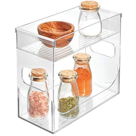 iDesign Cabinet Binz Portaspezie, Plastica, Trasparente, 16.5x16.5x16.5 cm