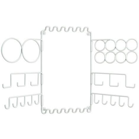 iDesign Classico Organizzatore Accessori da Parete, Metallo, Bianco, 33x2.5x54 cm