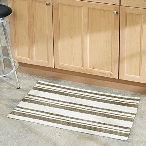 iDesign Ellis Tappetino a Maglia, Plastica, Beige, 53x86x0.25 cm