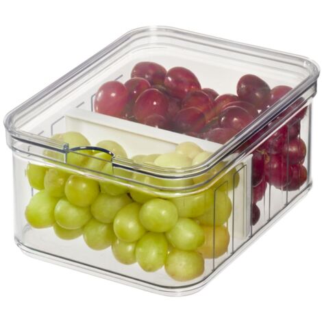iDesign Organizer cucina, Piccolo box frigo in plastica priva di BPA, Contenitore frigo adatto anche all'ufficio e altri ambienti, trasparente