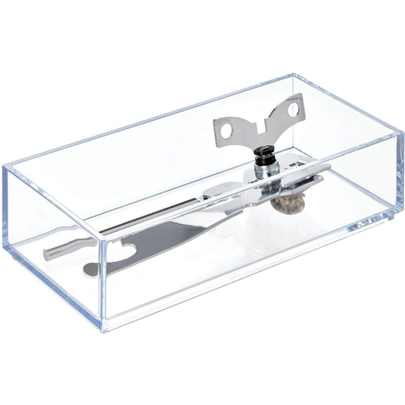 Image of IDesign Portaposate cassetto, Piccolo separatore cassetti in plastica, Organizer cassetti ideale per posate e altri utensili da cucina, trasparente