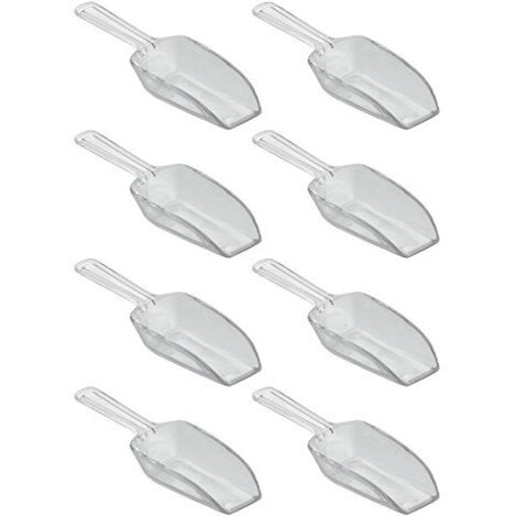 iDesign Set utensili cucina, Sessola alimentare piccola da un cucchiaio, Cucchiaio dosatore in set da 8 per farina, spezie e altri alimenti, trasparente