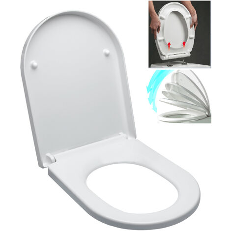 Idevit Asiento de inodoro con sistema de cierre amortiguado Softclose adecuado para la mayoría de las tazas, blanco (EASY2244)
