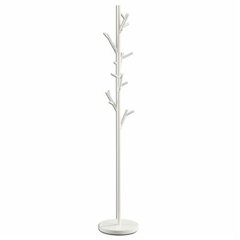 Idimex – Porte-manteaux Zeno en métal laqué blanc – 12 crochets doubles – Dimensions 177 x 30 x 30 cm – Design moderne pour entrée