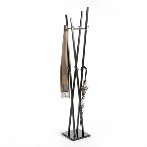 Idimex – Porte-manteaux Vitus en métal laqué noir – 8 crochets – Dimensions socle 30 x 30 cm – Pour entrées et chambres d'enfants