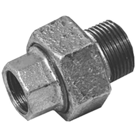 IDMAR - Conexión doble recta galvanizada de 2 1/2" con rosca interna y externa (DN65)
