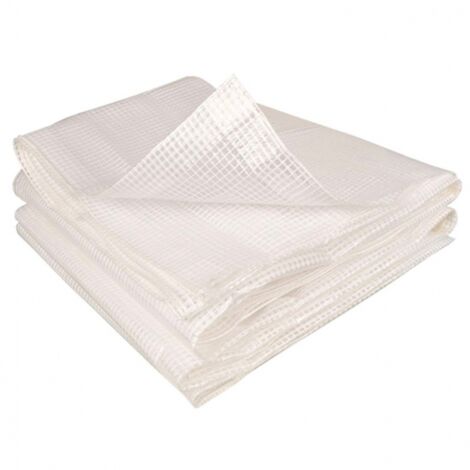 Idmarket – Bâche de serre 130 g/m² blanche 18m² – Polyéthylène traité anti-UV – Protection contre intempéries et gel – Circulation d'air optimisée