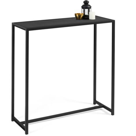 Idmarket – Console DAVIS métal noir mat – Dimensions 80x30x80 cm – Design industriel pour espaces restreints – Installation facile et rapide