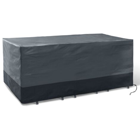 Idmarket – Housse de protection pour table de jardin 250 x 200 x 74 cm – Imperméable – Anti-UV – Cordon de serrage – 2 aérations