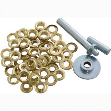 Idmarket – Kit spécial pose œillets – Accessoire de bâche avec emporte-pièce et matrice – 30 œillets de 1,3 cm pour fixation durable