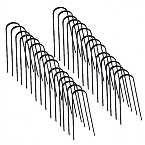 Idmarket – Lot de 30 agrafes en U 10 cm pour toile de paillage – Fixation robuste pour bâches – Résistantes aux intempéries – Pour parterres et potagers