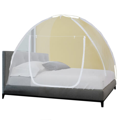 Idmarket – Moustiquaire dôme pop-up 195x150 cm – 100% polyester – Structure en acier – Fermeture zippée – Protection optimale contre les insectes