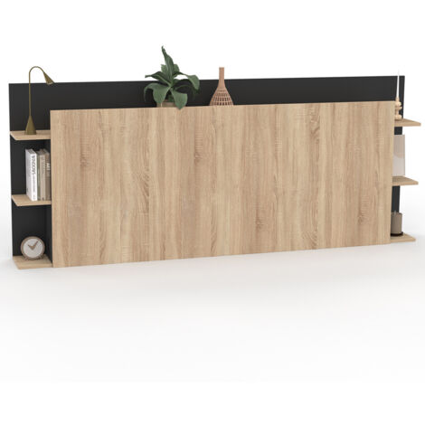 Armoire De Tête De Lit Chêne Fumé - 160x18,5x104,5 Cm - Brun, Neuve