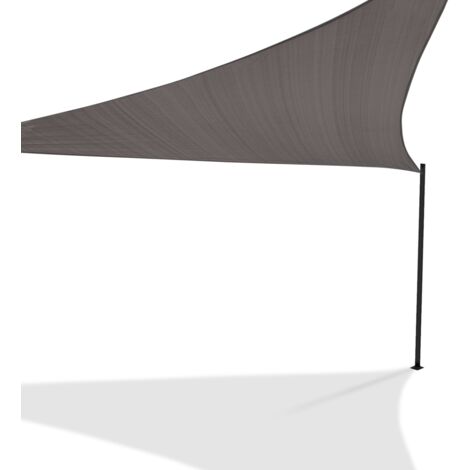 Idmarket – Voile d'ombrage triangulaire 5x5x5 M gris – Toile HDPE 180 gr/m² – Traitement anti-UV – Fixation rapide avec cordes fournies