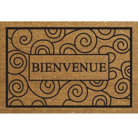 idmat Bienvenue tapis coco marron 40x60 cm durable