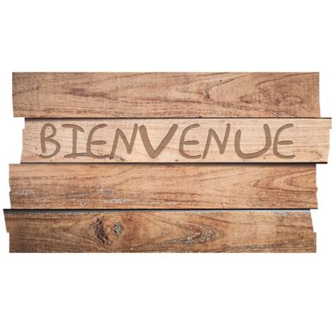 IDMAT - Boston découpe planche bienvenue brun 40x70 cm