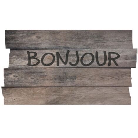 IDMAT - Tapis boston decoupe planche bonjour gris 40x70cm