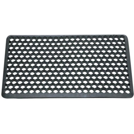 Idmat Tapis caillebotis hexagonal noir 40x60 cm extérieur