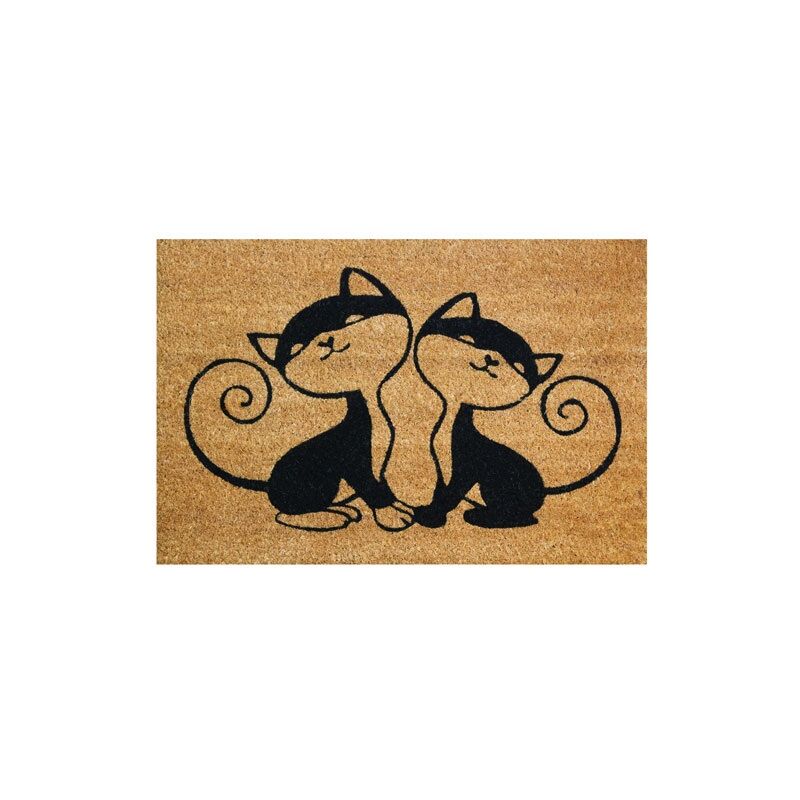 Tapis coco naturel chats 40x60cm - Idmat