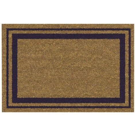 IDMAT - Tapis coco naturel sur pvc 40x60cm ep. 15 mm bord bleu