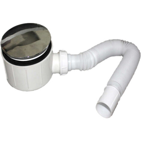 Idralite – Bonde de douche siphoïde diamètre 90 mm – Tuyau flexible inclus – Grille détachable pour drainage rapide – Couvercle en acier