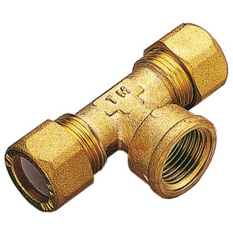 Idraulica -Tee Ottone  Due Biconi - F/Gas 12X1/2 Pes 10 Pz