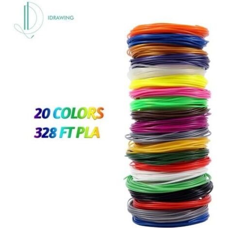 IDRAWING Filament de PLA haute précision de 1,75 mm de filament , stylo 3D recharges 20 couleurs