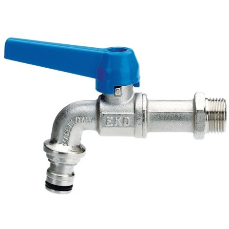 Idro Bric Rubinetto Portagomma A Sfera Ekomatic Zincato Con Innesto Rapido 1/2" M