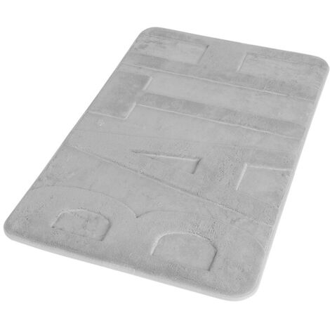 Idro Bric Tappeto per il Bagno Memory 40x75cm in Tessuto Polyestere Bath Grigio Aquasanit