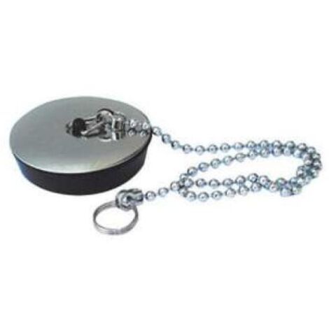 Idro Bric Tappo Di Scarico Lavello 52mm Con Catenella Nero E Cromo