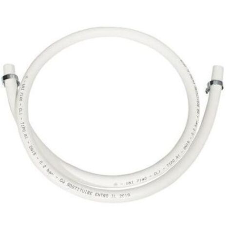 Idro Bric Tubo per Gas Metano 15mm Lunghezza 150cm Omologato con Fascette