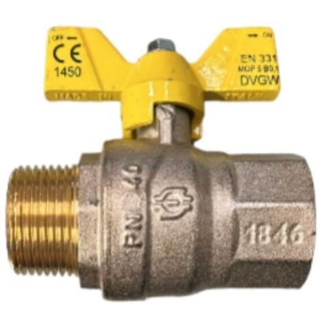 IDRO POINT - RUBINETTO PER GAS A FARFALLA MF 3/4