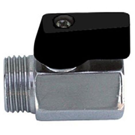Idrobric Valvola a Sfera Mini Ottone 1/2" Cromato Leva Nera