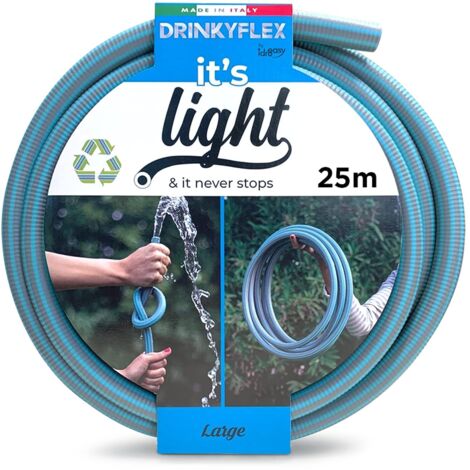 Idroeasy Armadillo Drinky Flex 25 Metri, Tubo da Giardino Super Leggero Antitorsione, Canna Irrigazione Atossica, Alta Portata Acqua, Made in Italy