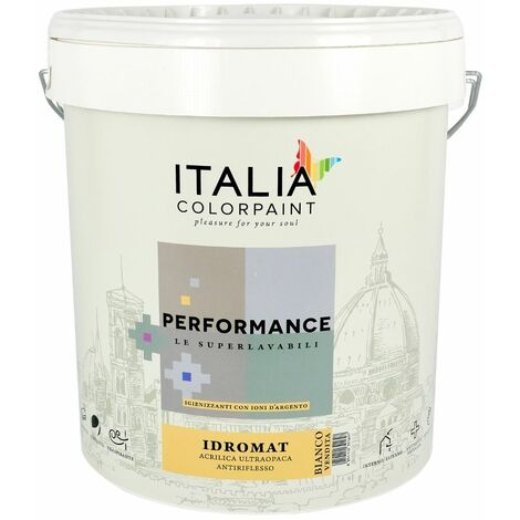 Idromat idropittura acrilica opaca superlavabile performance ioni di argento  tinta bianco - contenuto litri 4 - confezione 1